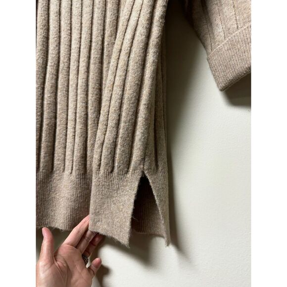 TOPSHOP Boxy Ribbed Funnel Neck Dolman Sleeve Sweater Dress, Mushroom, Sz 0-2 - Picture 8 of 15